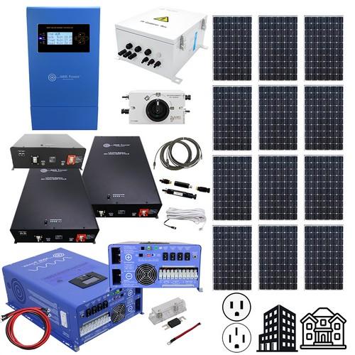 Aims Power, PCPROMETHIUM, Solar 3960 Watt, Inverter Charger 12000 Watt & 21.2 kWh 48V Lithium Battery | Complete Solar Power Kit for Large Off-Grid Applications & Unstable Power